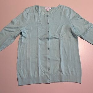 Roz & Ali Light green Cardigan Sweater